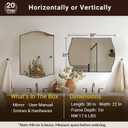 ANDY STAR Brushed Nickel Bathroom Mirror, 22"x30" Scalloped Wall Mirror in Stainless Steel Metal Frame, Unique Vanity Mirror with Modern Curved Edge Design, Ideal for Bathroom, Bedroom, Entryway