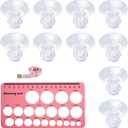 3 x 10pcs Breast Pump Flange Insert, 5 Sizes Silicone Flange Insert Replacement with Double-Sided Nipple Ruler for S1/S2/S9/S10/S12 Spectra Flange Breast Pump Guard Shields, Breast Pump Accessories (13/15/17/19/21mm-10pcs)