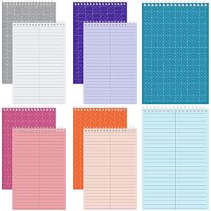 Lincia Top Spiral Steno Pads 6'' x 9'' Gregg Rule Inner Paper Steno Books Notebook Writing Pad for Note Taking in Office, University, College, Work(Colorful,10 Pcs)