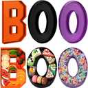 Nuogo Halloween Boo Paper Letter Charcuterie Party Favors Supplies Container Halloween Cardboard Fillable Cutout Candy Tray Sweet Chocolate Disposable Party Treat Box