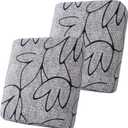 Smiry Printed Couch Cushion Covers, Stretch Soft Couch Covers for Sofa, Washable Non-Slip Sofa Slipcover Furniture Protector for Indoor and Outdoor (2 Pack, Grey and Black)