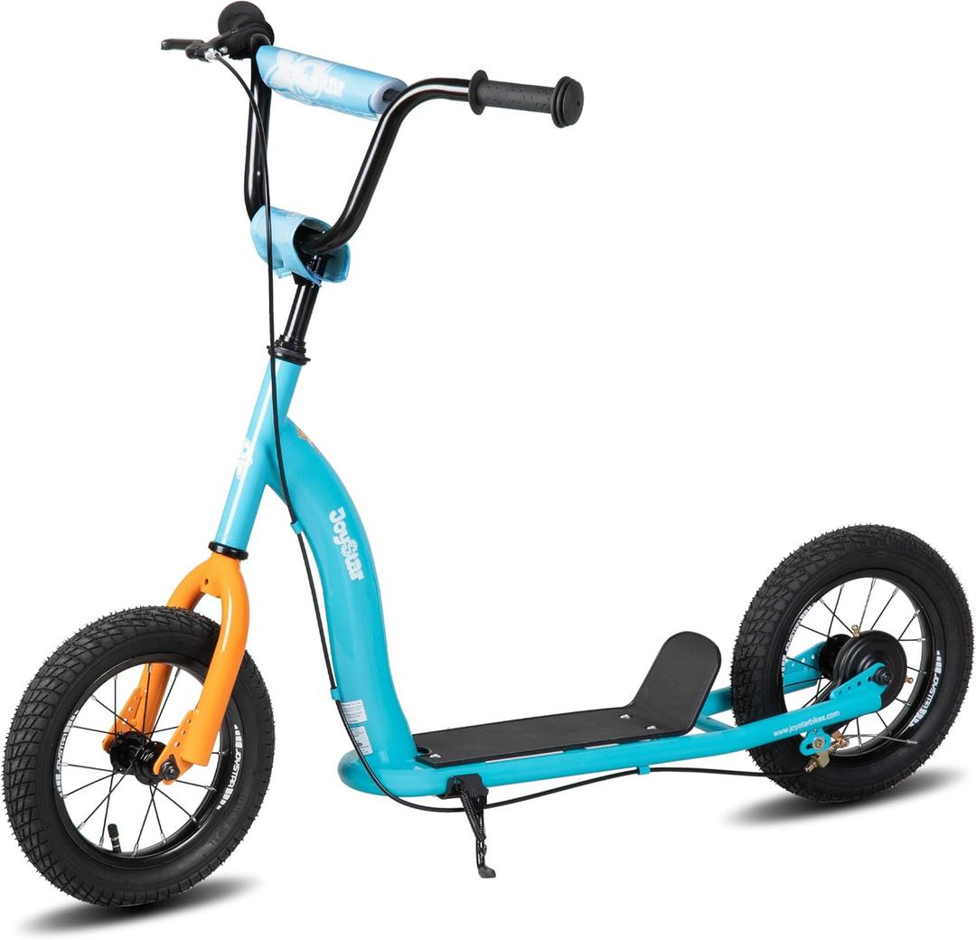 JOYSTAR Kick Scooter for Kids 5+ Teens & Youth, Lightweight Kids Scooter with Adjustable Handlebar, 2 Wheel Scooter for Boys & Girls, 12" Inflatable Wheels Rear Drum Brakes (Blue)