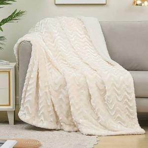 Whale Flotilla Faux Fur Plush Blanket, 50x60 INCH