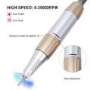 35000RPM Electric Nail Drill Pen, 5-Hole Connector Nail Drill Replacement Handle Handpiece, Manicure Pedicure Machine Polish Tool for Acrylic Nails, Low Noise Nail Art Tool for Salon and Home Use