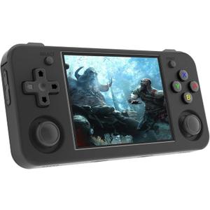 RG35XX H Emulator Handheld Handheld Game Console 5500+Game 3.5 inch IPS Retro Video Games Retro Game Machine Hand Held Classic Game Rechargeable Battery (Black)