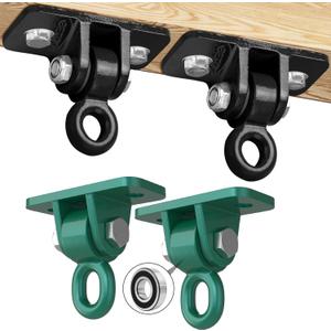BETOOLL Black Heavy Duty Swing Hangers 2 Packs and Bearing Swing Hangers Green 2 Packs