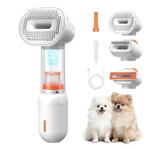 kurtmark Vacuum Dog Brush for Shedding, 4-in-1 Self Cleaning Slicker Brush for Dogs& Undercoat Rake for Dogs, Deshedding Grooming Tool, Anti-Static, Massage, Cleaning, Shedding & Combing All In One!