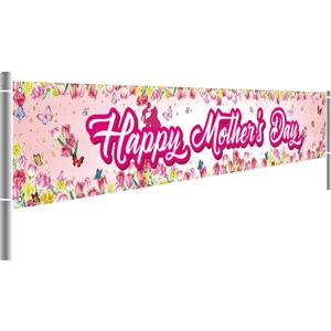 Happy Mothers Day Banner 118x19 Inch Large Mother's Day Party Decorations Indoor Outdoor Decorations