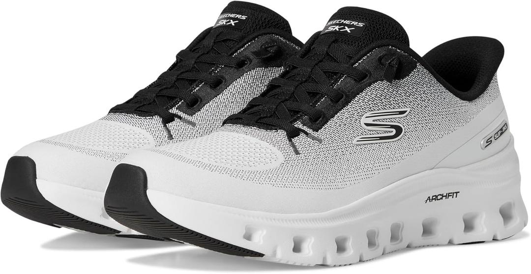 Skechers Women's Arch Fit Glide-Step Pro Hands Free Slip-ins (6, White Black)