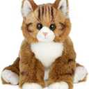 Bearington Manny The Tabby Cat Plush, 10.5 Inch Orange Cat Stuffed Animal - Long Hair Tabby Plush