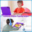 AVAWO Kids Case for New iPad (A16) 11th Generation 11 Inch 2025, iPad 10th Generation 10.9" 2022 with Built-in Screen Protector Durable Shockproof Lightweight Handle Cover for i Pad 10/11 Gen, Purple