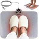 Foot Warmer, Heated Foot Mat Under Desk, 5 Temperature Settings & 7 Timer Settings, Auto Shut-Off & Fast Heating, Heated Foot Pad for Home & Office Use (Grey)