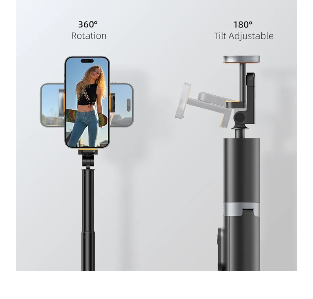 TODI 63" Cell Phone Selfie Stick Tripod, Portable Tripod for iPhone with Wireless Remote, Extendable Smartphone Stand, All-in-1, Compatible with iPhone/Android