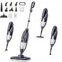 Steam Mop, 12-in-1 Powerful Handheld Steam Cleaner Detachable Steam Mops for Floor Cleaning, 550ML Removable Tank, 23FT Power Cable, MultiPurpose Steamer for Hardwood, Tile,Furniture,Sliver Gray