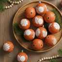 18 Pcs Mexican Tree Ornaments 2.36 Inch Plastic Cielito Lindo Floral Party Decor Mexican Tree Balls Ornaments Platos De Barro Mexicanos Terracotta Talavera Balls for Mexico