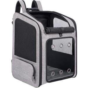 Extra Large Pet Carrier Backpack Cats Under 30 Lbs, for Dogs Puppies Rabbits Other Animals Under 25 Lbs, Ventilated Design, Great for Travel/Hiking/Outdoor Use (Grey)