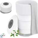 Foldable Heated Towel Warmer Bucket - 21L Large Capacity with 3 Temp Settings, Timer, Auto Shut Off & Ambient Light, Fits 2 Oversized 40"x70" Towels, Robes, Blankets