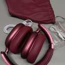 RORSOU C6 Active Noise Cancelling Headphones, Wireless Over Ear Bluetooth Headphones, 60H Playtime, Lightweight Folding Deep Bass Comfort Fit Ear Cups Headset with Mic for iPad/Travel/PC/Home Red