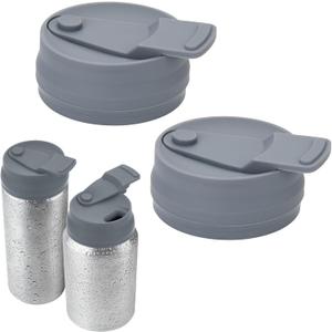 Cosmos 2 Pcs Silicone Soda Can Lid Cover - Reusable Anti-Spill Beverage Can Lid Topper Protector for Soda Beer Juice Drink Can, Fits 2.1 Standard Can Top (Gray)
