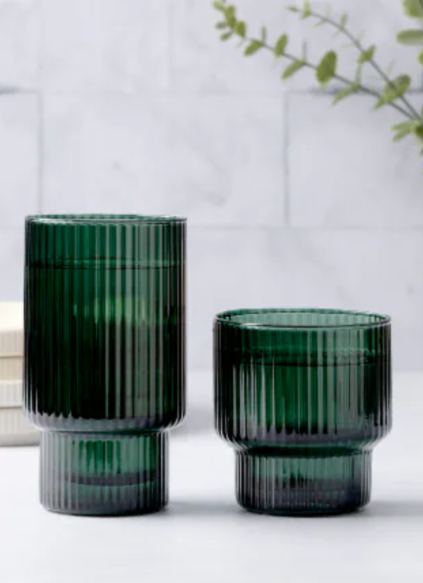 Core Home Ribbed Cooler Glass - Green