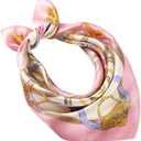 Mulberry Silk Scarfs Neck Scarf 21" Small Square Scarfs hair scarf bandana Neckerchief Headscarf for Women, Elegant Pink 