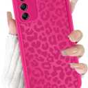 Cute Cheetah Print Phone Case for Samsung Galaxy S23 5G Case 6.1", Aesthetic Luxury Rose Red Leopard Pattern Design Cover Shockproof Soft TPU Full Camera Lens Protective Funda for Women Girls