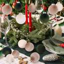 12 Pcs Velvet Christmas Balls Bulk Shatterproof Christmas Balls Xmas Plastic Decorative Hanging Ornaments Set for Xmas Tree Holiday Home Party Decorations (Khaki, Creamy White, Green, 3.15 inch)