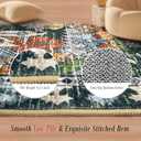 RUGSURE Washable Area Rugs - Perfect for Living Room, Bedroom, Kids Room, Nursery - Stain & Water Resistant Non-Slip, Pet & Child Friendly, Vintage Tribal Area Rugs (Green, 3' x 5 ')