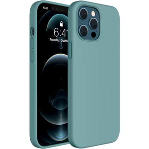 Miracase Compatible with iPhone 12 Pro Max Case, [Soft Anti-Scratch Microfiber Lining], Liquid Silicone Case Gel Rubber Shockproof Drop Protection Phone Case for 12 Pro Max, Midnight Green