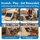Dog Nail Scratch Board with Treat: Wooden Dog Nail File Board with 2PCS Replaceable Sandpaper, Quiet Dog Nail Trimmer Alternative for Stress-Free Nail Care (Natural Pine)