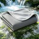 EMME Breathable Cooling Blankets for Hot Sleepers, Summer Blanket Twin/Full Size for Bed, Thin Light Throw Blanket for Couch Sofa, Double-Sided Keep Body Cool, Cold Blankets Night Sweats Dark Grey