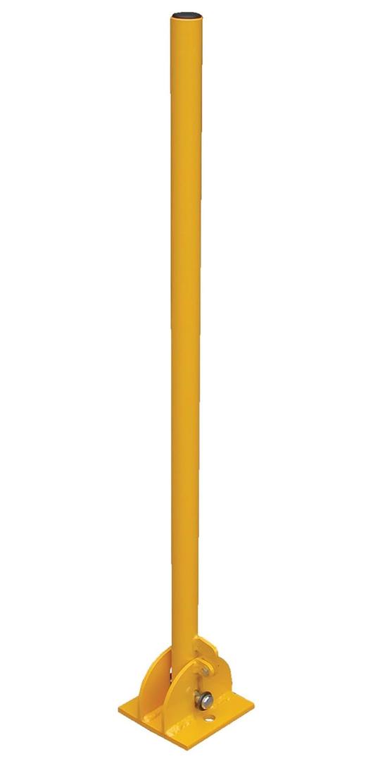 Vestil BOL-FD-36-Y Steel Fold-Down Galvanized Bollard 42 In. Yellow
