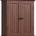ChooChoo Bathroom Wall Cabinet, Over The Toilet Space Saver Storage Cabinet, Farmhouse Medicine Cabinet with 2 Doors and Adjustable Shelves, Cupboard, Walnut, 8.8"D x 21.1"W x 24"H