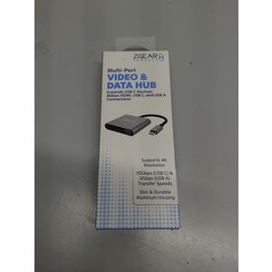 ZGEAR USB-C TO HDMI, USB-C, USB-A VIDEO & DATA MULTI-PORT HUB