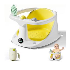Baby Bath Seat for Babies 6 Months & Up  Bathtub Seats for Babies Sitting Up with Rinse Cup, NonSlip, Comfortable, Infant Bath Essentials, Yellow