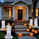 ArtCreativity Tombstone Ring Toss - Set of 4 - Gravestone Ring Toss Game with Weighted Bottoms - Doubles as Inflatable Halloween Decor