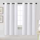 H.VERSAILTEX White Curtains for Bedroom Thermal Insulated Room Darkening Living Room Curtains Grommet Privacy Protection Window Curtain Panels/Drapes for Nursery, 2 Panels, 42x72 Inches, Pure White