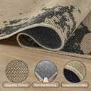 UERMEI 6x9 Outdoor Jute Area Rug Patio, Farmhouse Rugs for Living Room Backyard Machine Washable Non Slip, Pet Friendly Indoor Geometric Carpet for Dining Room - Modern Brown