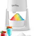 Kero Kero Snow Cone Machine - Shaved Ice Machine with 2 Ice Molds & Adjustable Blades - Ice Shaver for Fluffy or Crunchy Texture, Shaved Ice for Snow Cones, Slushies, Portable & Easy to Use. White