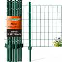 Amagabeli Heavy Duty Metal Fence Posts 4 Feet 10 Pack No Dig Garden U Post Stakes for Wire Fence Temporary Fencing Electric Fence Wire Safety Fence Mesh Fence Garden Fencing T Post for Yard Green