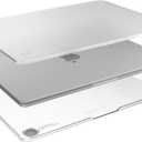 Speck Smartshell Case for MacBook Air 15 Inch (2023) - Scratch Protection, Slim MacBook Case, Slide Prevention - Clear/Sweater Grey