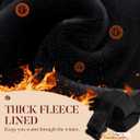 iceROSE Fleece Lined Tights Women - Sheer Black Thermal Leggings Thick Warm Pantyhose Fake Translucent Dress for Cold Winter (Large-X-Large)