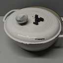 Lodge Essential Enamel Cast Iron Dutch Oven - Perfect for Bread Baking, Braising, Marinating & Slow Cooking - Features Moisture-Sealing Lid & Dual Handles - Kitchen Essentials - 6 Quarts - Oyster White