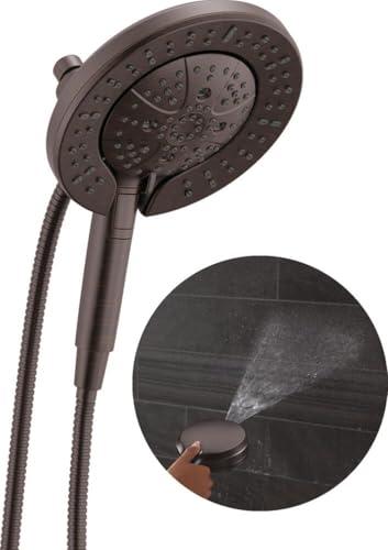 Delta Faucet 7-Setting In2ition 2-in-1 Dual Shower Head with ProClean Spray, Hose, 2.5 GPM