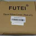 FUTEI White Chenille Decorative Throw Pillow Covers 18x18 Inch Set of 2,Soft Embossed Striped Textured Cushion Case,Modern Home Decor for Couch Bed Living Room