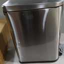 Bathroom Trash Can with Soft Close Lid, 15L/ 4 GallonRectangular Trash Can with Removable Wastebasket, Step Pedal, Slim Wastebasket for Bedroom, Home Office,Silver