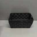 homyfort Woven Shelf Storage Tote Basket Bins Container, Storage Boxes Cube Organizer with Built-in Handles for Bedroom, Office, Closet, Clothes, Kids Room, Nursery 3pk(Grey)