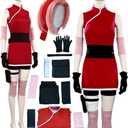 Anime Cosplay Costume Anime Dress Red Cosplay Ouftits With Wig Halloween Women (XX-Large)