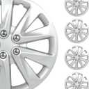 SCITOO(16-Inch) Snap On Hubcap Auto Tire Replacement Exterior Cap Snap On Cars, Trucks, SUVs Silver Wheel Cover Set of 4 Pieces