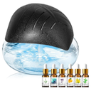 Water Air Purifier for Home with Essential Oil Diffuser & Humidifier, Rainbow Air Washer with LED Mood Light- Includes 6x10ml Essential Oils, Air Revitalizer for Smoke and Pets, Black